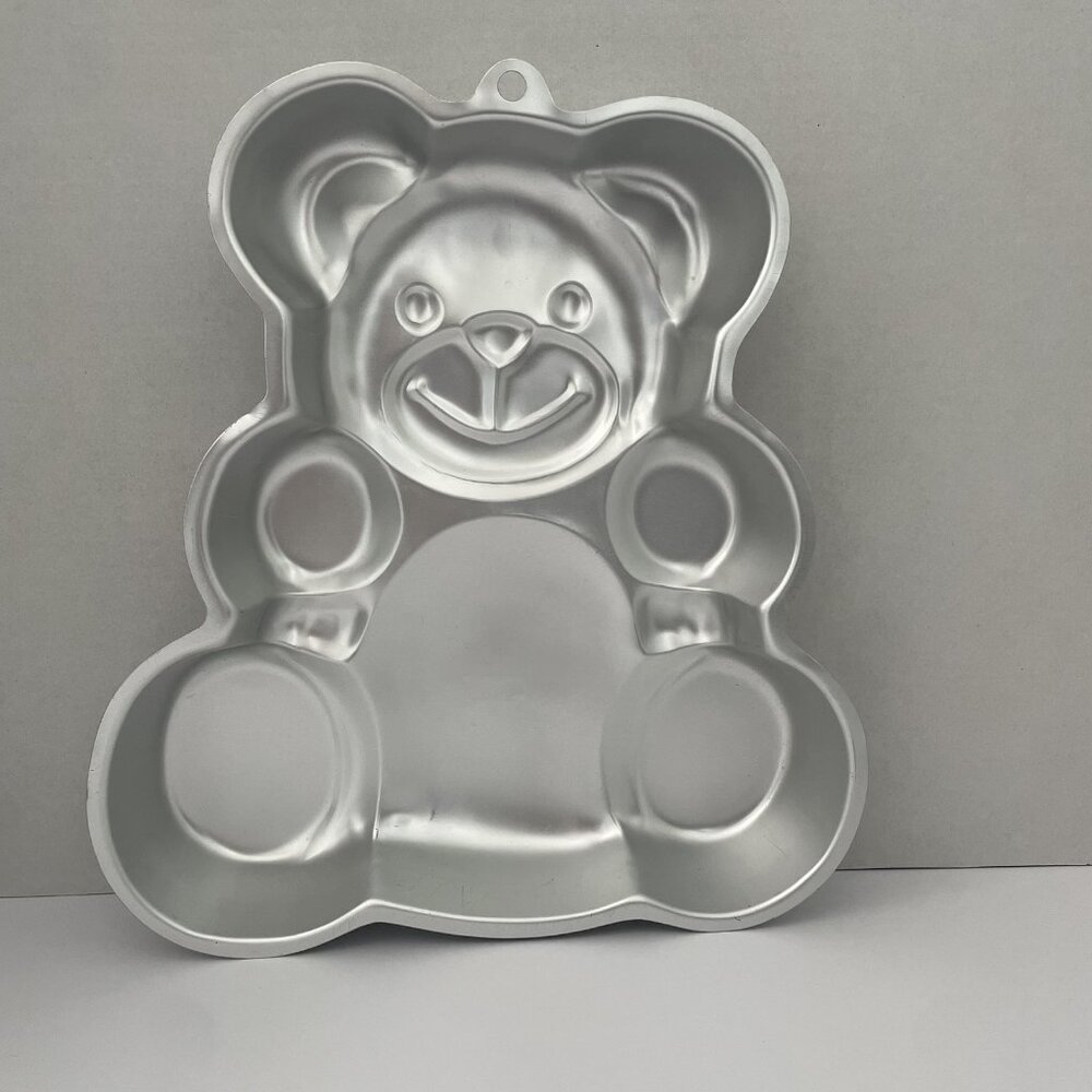 *VINTAGE* 1982 WILTON HUGGABLE TEDDY BEAR CAKE PAN #502-3754 Aluminum 13" - Picture 1 of 9